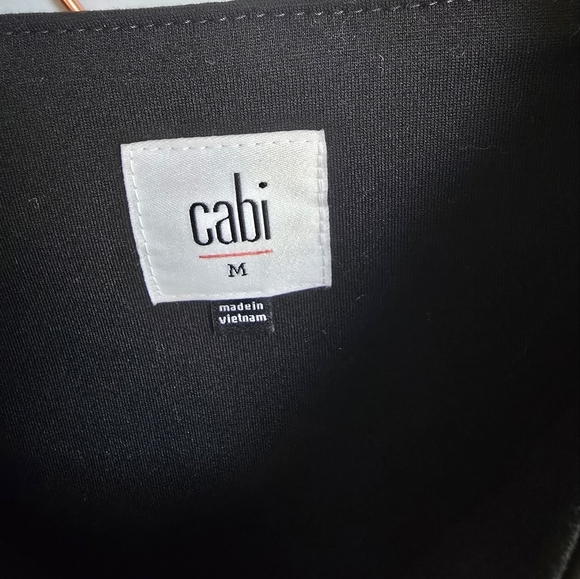 CAbi, New, Jet Black Bralette Faux Leather Ponte Knit Stretch Top Size Medium - Picture 10 of 12